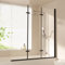 EMKE Badewanne Duschwand für Badewanne 120x140 cm, Schwarz Badewannenaufsatz 3-teilig Faltbar Duschtrennwand für Badewanne Badewannenfaltwand 6 mm Sicherheitsglas Duschabtrennung Badewanne