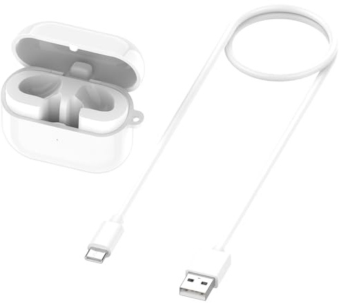 NovemFoal Replacement Earbud Charging Case Compatible with Samsung Galaxy Buds 3 SM-R530 Charging Cases, Charger Box Cradle Earphone Accessories (White)