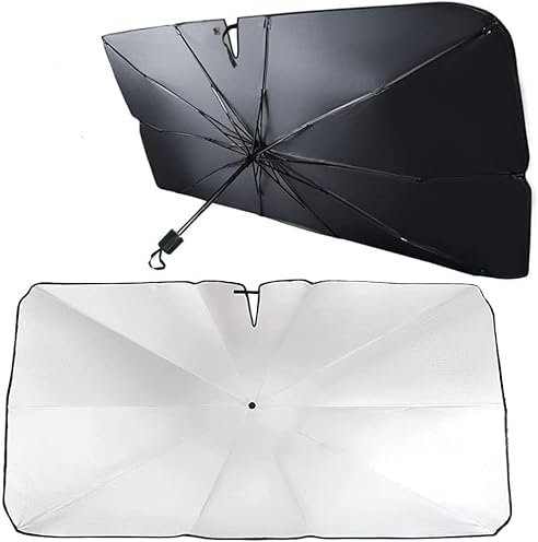 Parasol Coche Delantero para Nissan Qashqai 2005-2010 Resiste a los Rayos UV Plegable con Eje Giratorio 360º Aislamiento Térmico