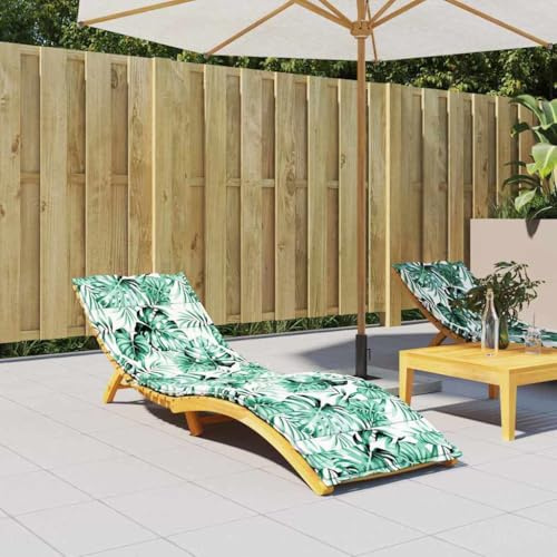 INLIFE Sonnen-Lounger Kissen Floral Grün 200 x 70 x 4 cm Ox Stoff,Heim & Garten,Dekoration,Sitzpolster,Grün,1.5 KG,361440