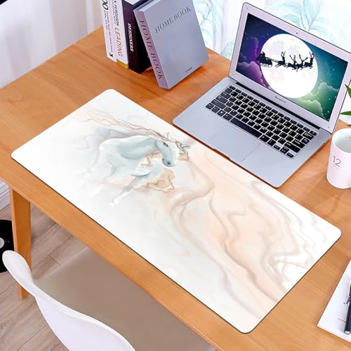 KDWJS Gaming Mouse Pad Mouse Mat - 35.5 x 16 in - XXL mousepad - Table mat large size - improved precision and speed - Horse decoration, watercolor painting of, Square Pillowcase for Sofa