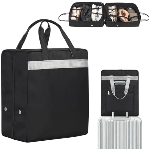 Schuhtasche für Reisen, Wasserfeste Reise Schuhbeutel, Schuhtaschen Organizer für Reisen Oder Zuhause-Aufbewahrung, Reisegepäck Schuhtasche für Damen Herren für bis zu 6 Paar Schuhe (Schwarz)