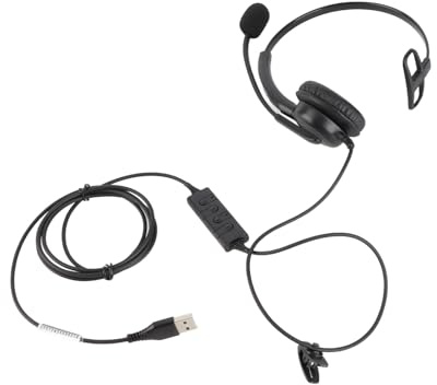 aqxreight Bequemes, Leichtes Einohr-Headset mit Geräuschunterdrückendem Mikrofon für den Einsatz Im Callcenter oder Im Büro (USB-Schnittstelle)