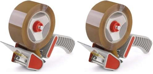 WONDAY Dévidoir Pistolet à Poignée pour Ruban Adhésif d'emballage ou Scotch - Automatique - Plastique - Dispenser de Ruban Adhésif - 50 mm - 3701254700803 (Lot de 2)