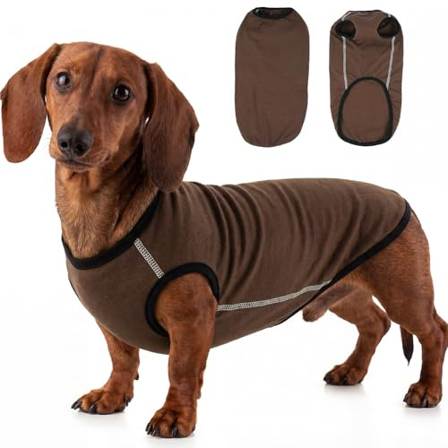 Hjyokuso Dackel Pullover für Kleine Hunde S - Leichter Fleece Pulli, Dehnbares Hundeshirt für Mini-Dackel Frühling, Sommer, Herbst Winter