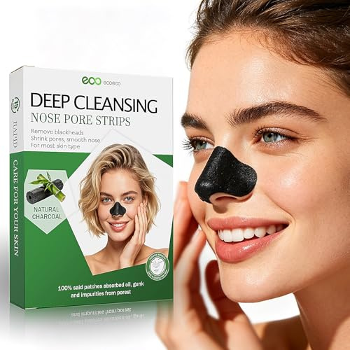 Blackhead Remover Strips – (30 Pcs) Nose Pore Strips with Bamboo Charcoal, Gentle Pore Strips for Deep Cleansing, Effective Blackhead Remover for Men & Women