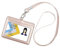 Pour badge, Arae Cuir PU porte-badges avec lanière amovible/sangle Horizontal rose gold