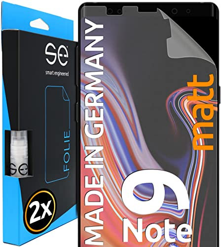 2x se® 3D SCHUTZFOLIE Entspiegelt für Samsung Galaxy Note 9,Anti-Staub, 100% Fingerabdruck & FaceID kompatibel, einfache blasenfreie Installation, Ultra-Klar, Stoß-Kratzfest, aus Deutschland