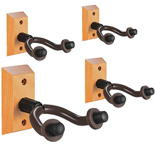 CAIHONG Gitarrenhalter für Wand, Holz, Klassische Gitarre, E-Gitarre, Bassgitarre (4 Stück)