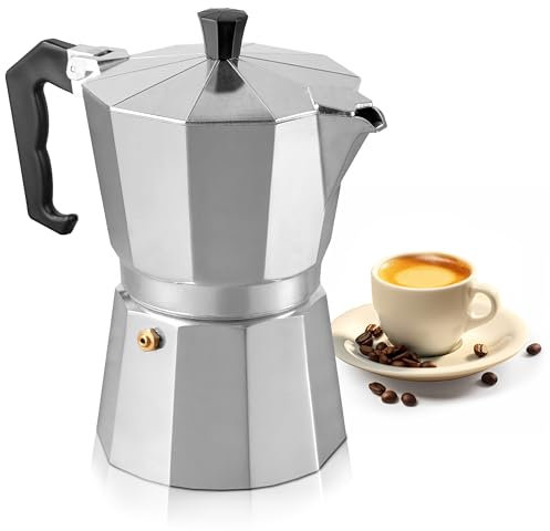 Mixpresso Aluminum Moka stove coffee maker, Moka Pot Coffee Maker for Gas or Electric Stove Top, Classic Italian Coffee Maker, Excellent Camping Coffee Pot. 3 Espresso Cup,5 oz