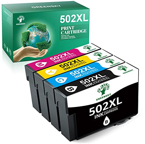 GREENSKY 502XL Patronen Kompatible für Epson 502 502XL Multipack 502 XL Druckerpatronen für Epson Workforce WF-2860 WF-2865 Expression Home XP-5100 XP-5105 XP-5150 XP-5155 (4er-Pack)