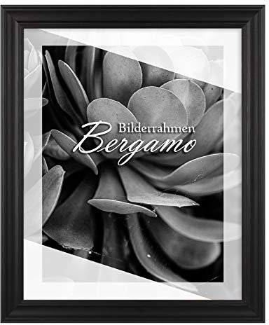 BIRAPA Bergamo Bilderrahmen vintage Holz- Optik - Bilder Rahmen Din A4 - Fotorahmen Glas antireflex Plexiglasscheibe - Wanddeko Fotowand Fotogeschenke