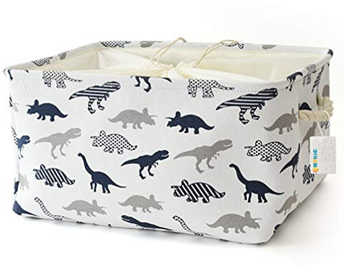 OYHOMO Aufbewahrungskorb Kinder Aufbewahrungsbox Faltbare Aufbewahrungskiste mit Kordelzug Spielzeugkisten für Kinderzimmer Organizer, Dinosaurier