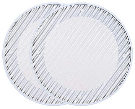 T opiky Rejilla de Altavoz, Altavoces de Audio de 4 Pulgadas, decoración Circular, Rejilla de Altavoz, Cubierta Protectora de Altavoz de Audio para automóvil, Malla metálica Decorativa(Blanco)