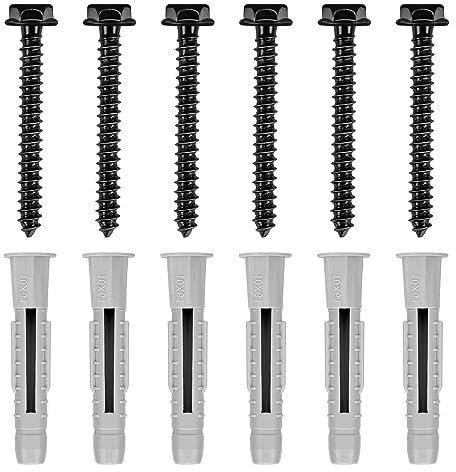 ELIVED Schrauben Set und Dübeln für TV Wandhalterung für Betonwand und Holzbalkenwand, inklusive M6×60mm Sechskant-Schrauben und Dübel, Zubehör für TV Halterung, EV034