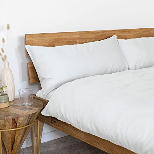 AGAPIE - Bambus Lyocell Kopfkissenbezug 80x40 cm - Weiß, 100% Bio Oeko-Tex 100, für Allergiker, Antibakteriell, Ganzjahres-Bettwäsche, Atmungsaktiv, Geruchshemmend, Besonders sanft