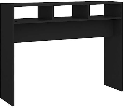 vidaXL Tavolino Consolle Nero 105x30x80 cm in Legno Multistrato