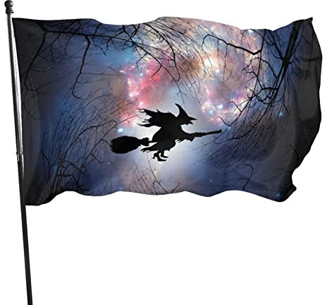 Flaggen, Hexe Fliegt Lichtbeständige Wetterfeste Langlebige Polyesterflagge mit Ösen für den Garten im Freien