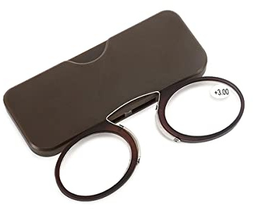 KOOSUFA Bügellose Lesebrille Kneifer Herren Damen Kompakte leichte Schlanke Mini Lesehilfe Reiselesebrille mit Etui 1.0 1.5 2.0 2.5 3.0 3.5