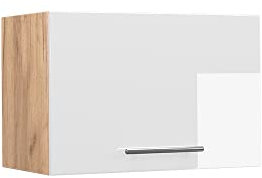 Vicco Armario Colgante Fame-Line, Blanco Alto Brillo/Roble Dorado, 60 cm Plano