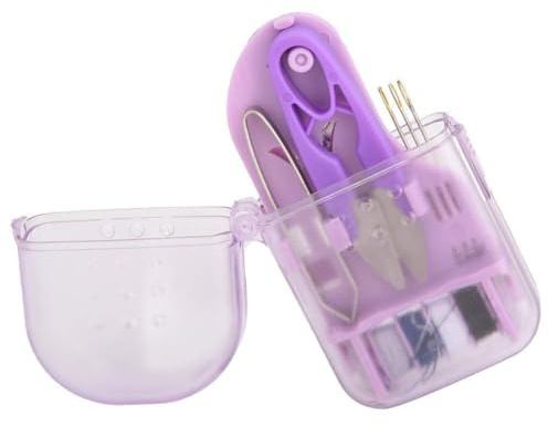 Praktisches Nähset Reisenähset, Handlichen Mini Reise Nähset Tragbares Nähset Anfängerfreundliches Notfall-Nähset DIY-Nähzubehör Mit Aufbewahrungsbox Nähschere Fadenpinzette Nähnadeln(Lila)
