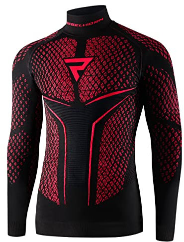 REBELHORN Therm II Maglia Funzionale da Moto da Uomo Manica Lunga Abbigliamento Termoattivo Ultraleggera e Morbida per Le giornate Fredde