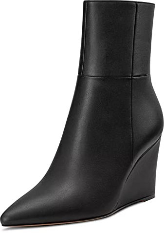 Castamere Donna Alto High Tacco Heel Zeppa a Punta Stivaletti Classico Cerniera Slip-on Stivali Feste da Matrimonio 8.5 CM Heels Nero 36 EU