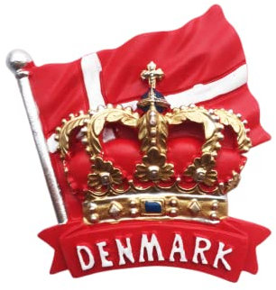Nationalflagge Krone Dänemark Kühlschrankmagnet Reise Souvenirs Zuhause Kühlschrank Dekoration Magnetischer Aufkleber Handbemalt Handwerk
