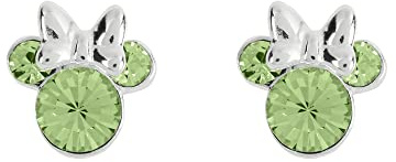 Disney Minnie Mouse Sterling Silver August Birthstone Earrings
