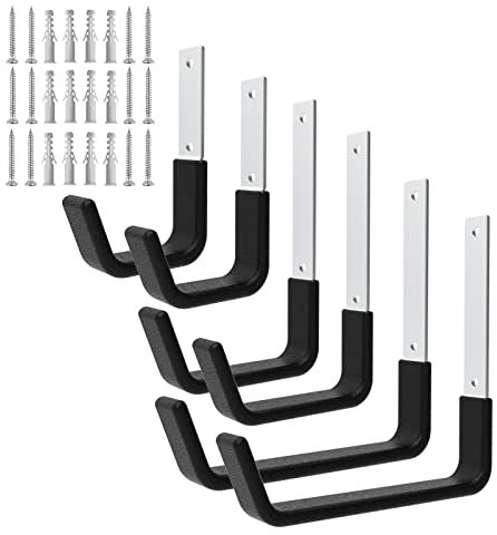 Juformin Heavy Duty Utility Hooks for Garage Storage Utility Hooks Wall Mount,Garage Hooks Heavy Duty,Garage Wall Hooks,Hose Holder,Bike Hooks,Ladder Hooks,Leaf Blower Hanger (2S & 2M & 2L)