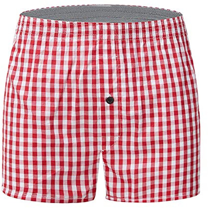 Generisch Long Cotton Pyjama Bottoms Men's Woven Pyjama Trousers Soft Sleep Pants Plaid Loungewear Men's Lightweight Jogging Bottoms Cotton Checked Pyjama Bottoms