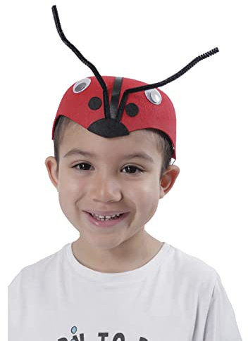 Carnavalife Casquete Disfraz Animales Sombrero Carnaval Gorro Carnaval Niño Niña Gorro Divertido Animales del Bosque Animales de la Granja Animales del Zoo (MARIQUITA ROJA)