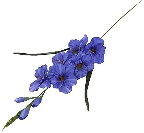 JISADER Künstliche Gladiolen-Blume mit Stiel, 65 cm, eleganter Form, für Wohnzimmer-Dekor, Blau