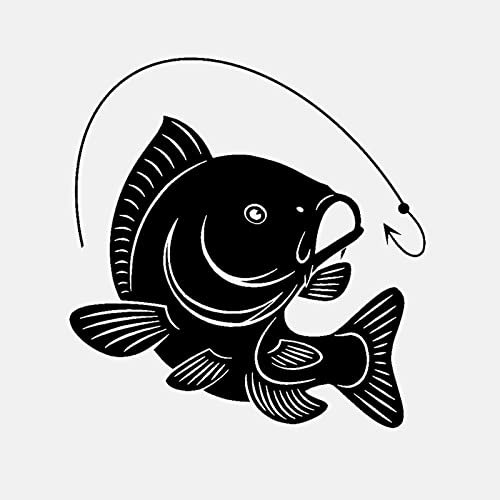 15 * 14 CM Karpfen Angelhaken Auto Aufkleber Kunst Fisch Fischer Hobby Dekoration Persönlichkeit Vinyl Wasserdicht Aufkleber(2 Stück)