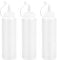 DERDOUT Sauce Squeeze Bottle 500ml with Cap Plastic Squeeze Bottle Dispenser for Condiments, Seasoning, Ketchup, Mustard, Mayo, Olive Oil, Clear (3PCS)