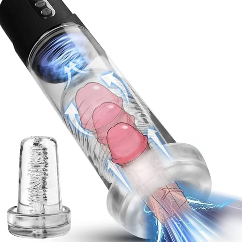 Eléctrica Pene Vacío Bomba Hidráulica Pene Agua Bomba con 6 Intensidades De Succión para Ayudar A Crecimiento del Pene Inteligente S - L - XL Eléctrico Ampliadora del Pene, Camiseta-pg1125