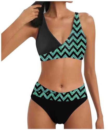 GFPGNDFHG Bikini Set Damen Wetlook metallic Lackbikini sexy Dessous Gogo Outfit Wetlookbikini glänzend Lack Zweiteiler Bademo Push Up Crossover Badeanzug High Waist Bikinihose Soft Cups Bikini Hose