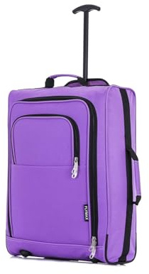 Easyjet 45x36x20 Carry on Suitcase Approved Underseat Cabin Bag Case Lightweight Hand Luggage 1.3kg 33L Purple