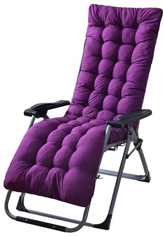 SPeesy Hochlehner Auflage, Liegenauflage Auflage Gartenliege, Schwungliege,8cm Extra Dicke Gartenstuhl Sitzauflagen mit Krawatte, Auflagen für Deckchair, Urlaub, Innen, Außen(Color:Purple)