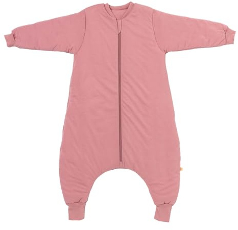 schlummersack Schlafsack mit Füßen Winter 3.5 Tog 130 cm Pastellrosa | Kinder Schlafsack mit Beinen für eine Körpergröße 130-140cm | Winter Füßen 3.5 Tog