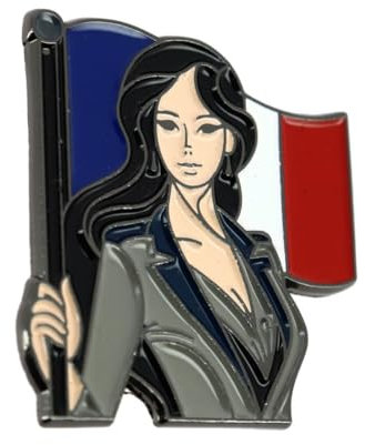 Clj Charles Le Jeune Pin's Femme Patriote, Marianne Contemporaine Et Drapeau Français - Personnages - qualité de finition - Epingle - Broche - Badge - PINS PATRIOTES FRANCE