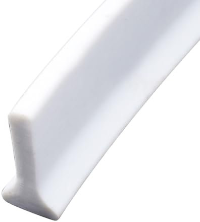 Barre de seuil de douche autocollante - 3 cm de haut - En forme de T - Protection d'eau de douche à l'italienne - Pour séparation humide et sèche - Seuil de douche (blanc, 2 m)