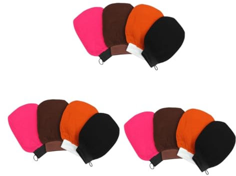 Healeved 12stücke Peeling-handschuhe Für Sauna Und Dusche Sanfte Exfoliation Zur Entfernung Abgestorbener Haut Bunten Farben Orange Kaffee Rosa