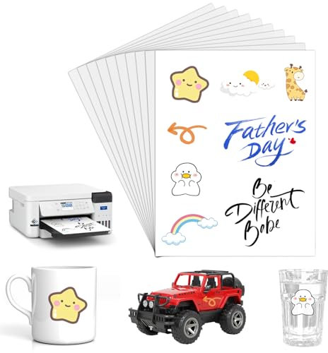 Laser Wasserschiebefolie,A4X10 Blatt Wassertransferdruck Folie, Wasserschiebefolie für Laserdrucker,Nassschiebefolie,Waterslide Decal Paper,Wasser Transferfolie,für Spielzeugmodelle, Tassen, Keramik