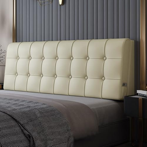 ZCXRYFL Rückenlehne Lesekissen Bett Kopfteil Kissen, Rückenkissen gepolstert PU-Leder kollisionssicher Kopfteilbezug Rückenkissen Wandkissen Rückenlehnenstützkissen Schutz(No headboard-160X58x10cm,A)