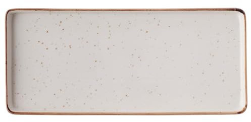 BUTLERS Teller rechteckig 34 x 15 cm Porzellan Geschirr -FINCA- Speiseteller für Hauptgerichte | Platzteller in Boho Landhaus Stil | Mikrowellen- & spülmaschinenfest