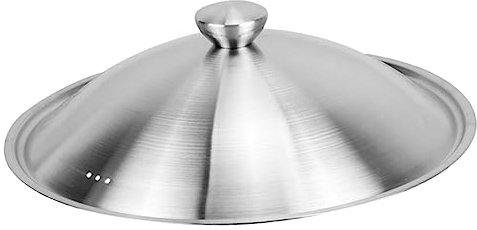 Ciieeo Universal Stainless Steel Pot Lid 34cm-36cm Reusable Metal Pan Cover Steel Suitable for Household Cooking Compatible Frying Pans and Saucepans