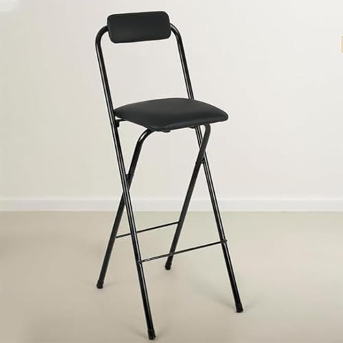 DZYHFCO Taburete plegable de bar, silla plegable, taburete de bar plegable portátil con respaldo, silla alta plegable, taburetes de bar altos para acampar al aire libre, cocina, tienda, cafetería