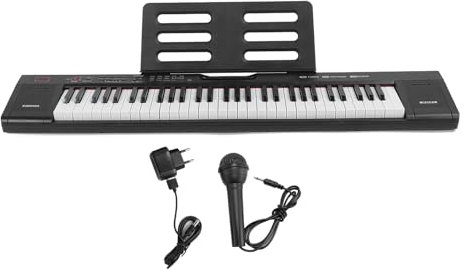 Tastiera per Pianoforte Digitale 61 Tasti, Toni e Ritmi Ricchi Tastiera Elettronica per Pianoforte con Illuminazione Portatile (Spina europea