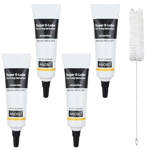 4 unidades de grasa de silicona para cafeteras automáticas de 10 g, con cepillos de limpieza, grasa de silicona para juntas, silicona Grease o anillo de grasa, para juntas tóricas, cafeteras y grifos
